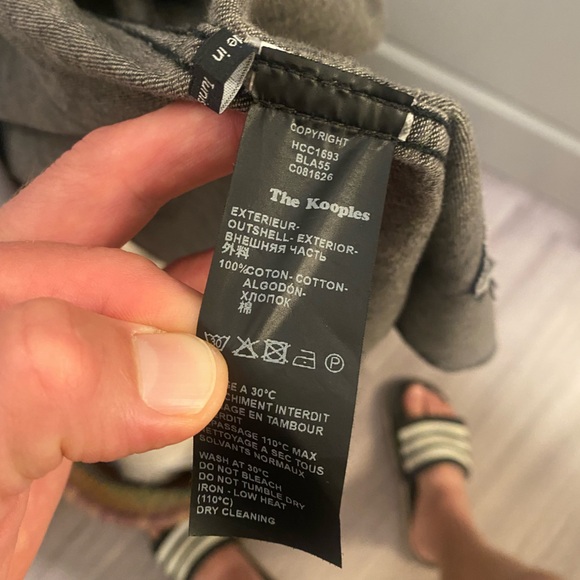 Kooples Jeans Men’s Button Down Distressed shirt, size small - Great Condition! - Picture 4 of 6